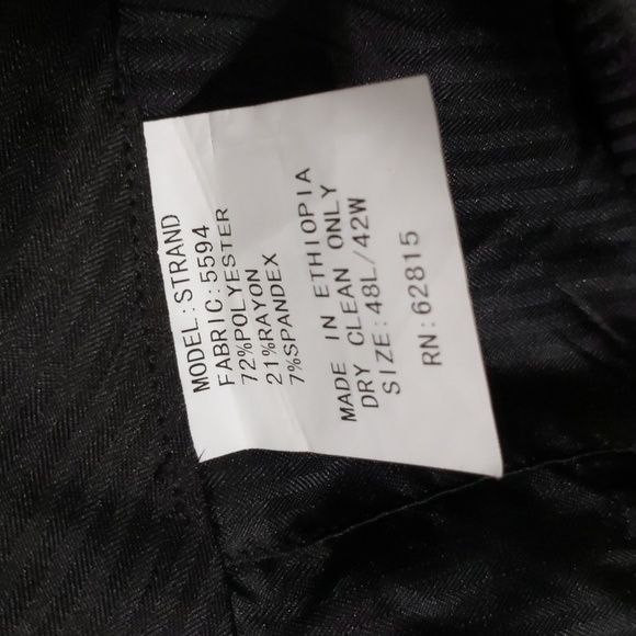 Savile Row Mens Straight Leg Trouser Pants Strand Black Size 48L / 42W - Picture 3 of 4